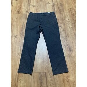 Banana Republic Aiden Fit Chino Pants Men Size 33X30 Gray Wool Stripes